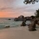 Puesta de sol en la playa de Carana, consejos de viaje para las Seychelles