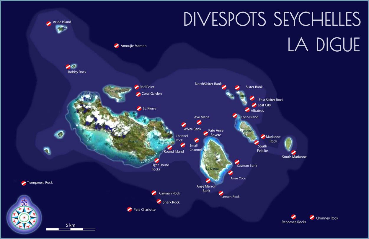 Puntos de inmersión de las Seychelles