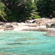 Silueta de Anse Mondon, Seychelles